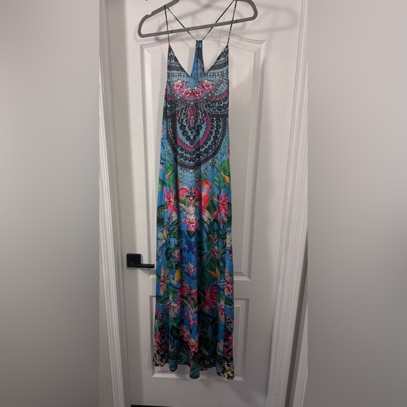 Sakkas Dresses & Skirts - Blue and Green Floral Maxi Dress